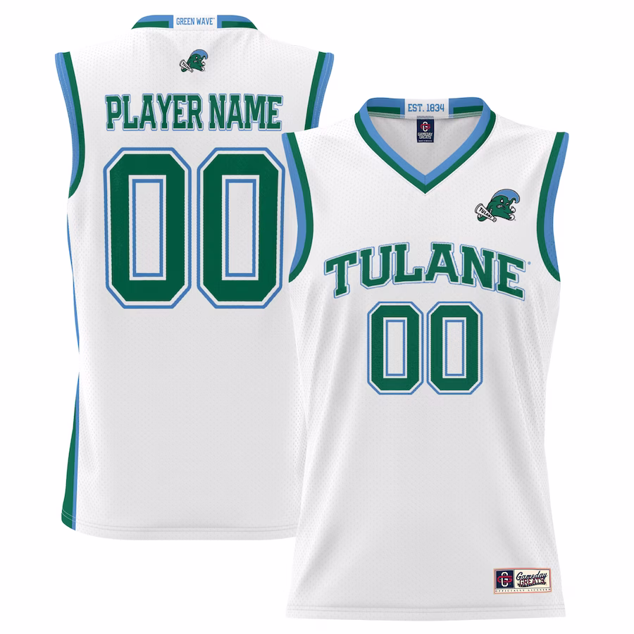Tulane Green Wave GameDay Greats Youth NIL Pick-A-Player Lightweight Basketball Jersey - White - U-jersey
