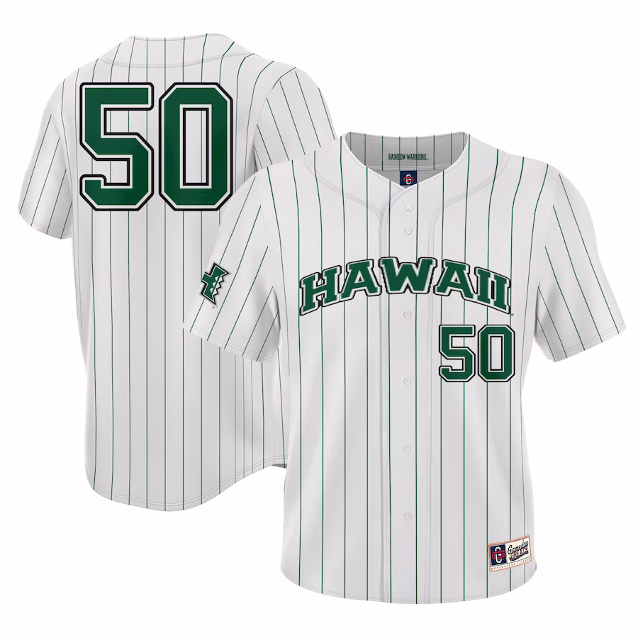 #1 Hawaii Rainbow Warriors GameDay Greats Youth Lightweight Baseball Jersey - White - U-jersey