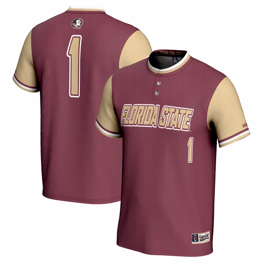 #1 Florida State Seminoles GameDay Greats Youth Lightweight Softball Jersey - Garnet - U-jersey