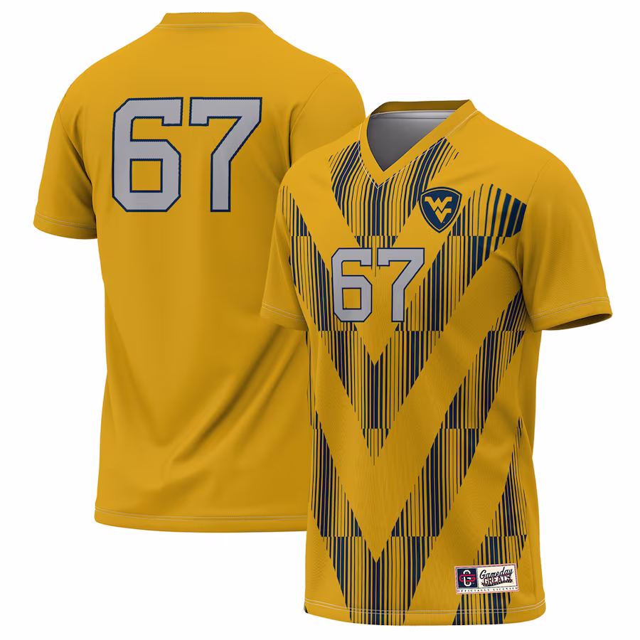 West Virginia Mountaineers GameDay Greats Youth Lightweight Soccer Jersey - Gold - U-jersey