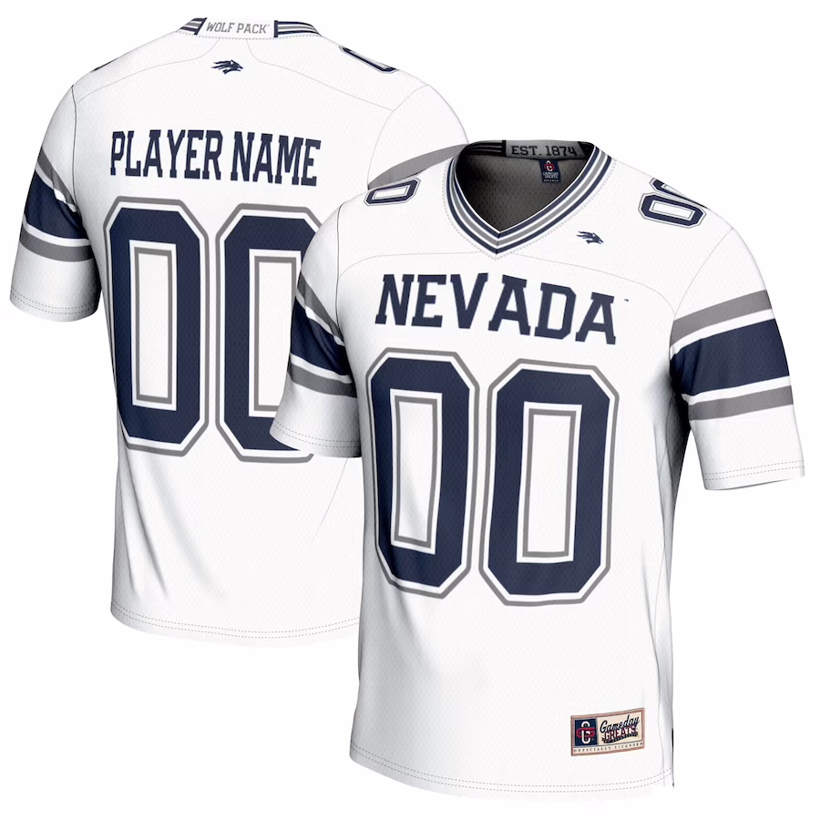 Nevada Wolf Pack GameDay Greats NIL Pick-A-Player Football Jersey - White - U-jersey