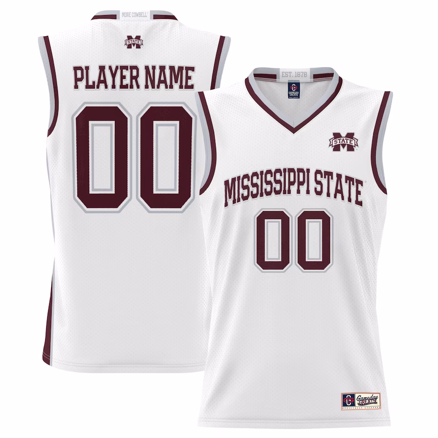 Mississippi State Bulldogs GameDay Greats Youth NIL Pick-A-Player Lightweight Basketball Jersey - White - U-jersey