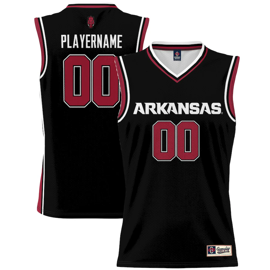 Arkansas Razorbacks Unisex NIL Pick-A-Player Lightweight Men's Basketball Jersey - Black - U-jersey
