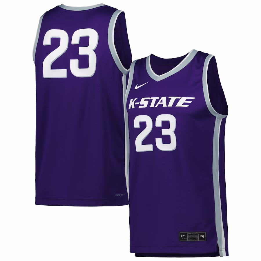 #23 Kansas State Wildcats Nike Replica Basketball Jersey - Purple - U-jersey