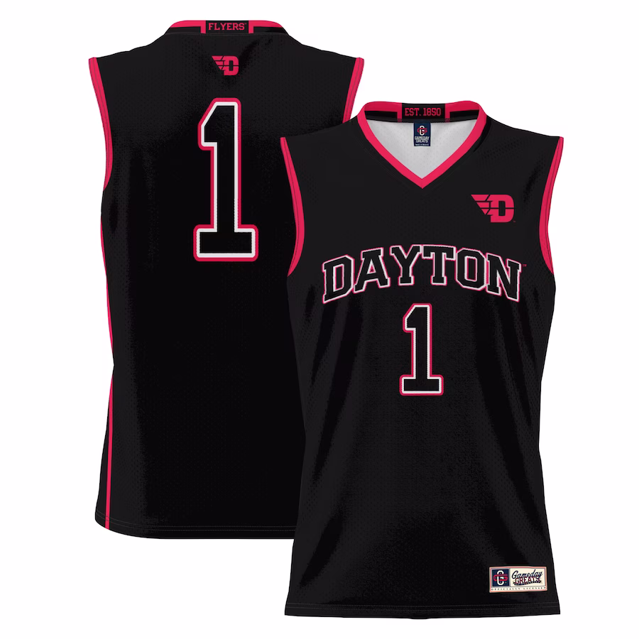 #1 Dayton Flyers GameDay Greats Youth Lightweight Basketball Jersey - Black - U-jersey