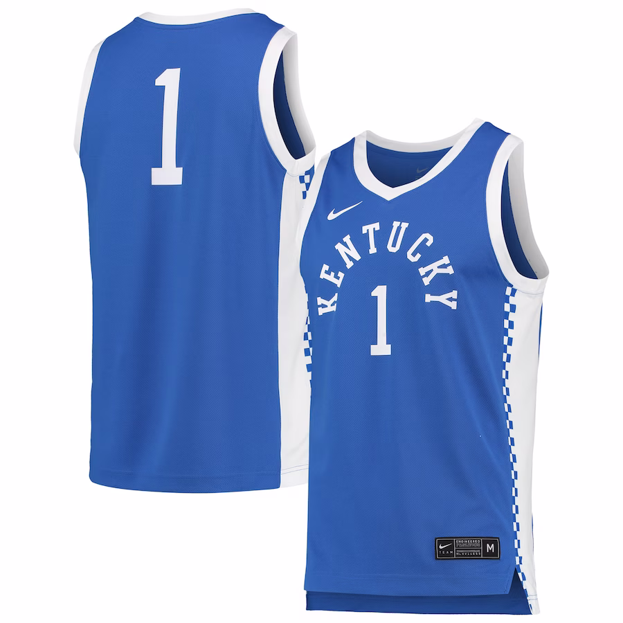 #1 Kentucky Wildcats Nike Unisex Replica Basketball Jersey - Royal - U-jersey