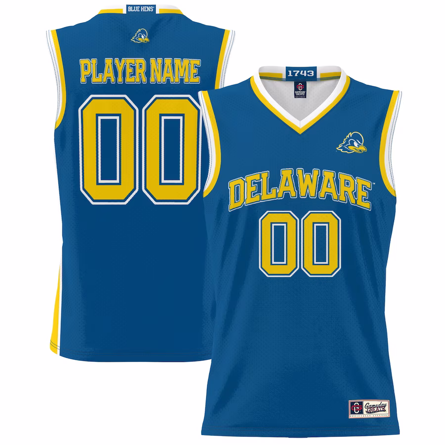 Delaware Fightin' Blue Hens GameDay Greats Unisex NIL Pick-A-Player Lightweight Women's Basketball Jersey - Royal - U-jersey