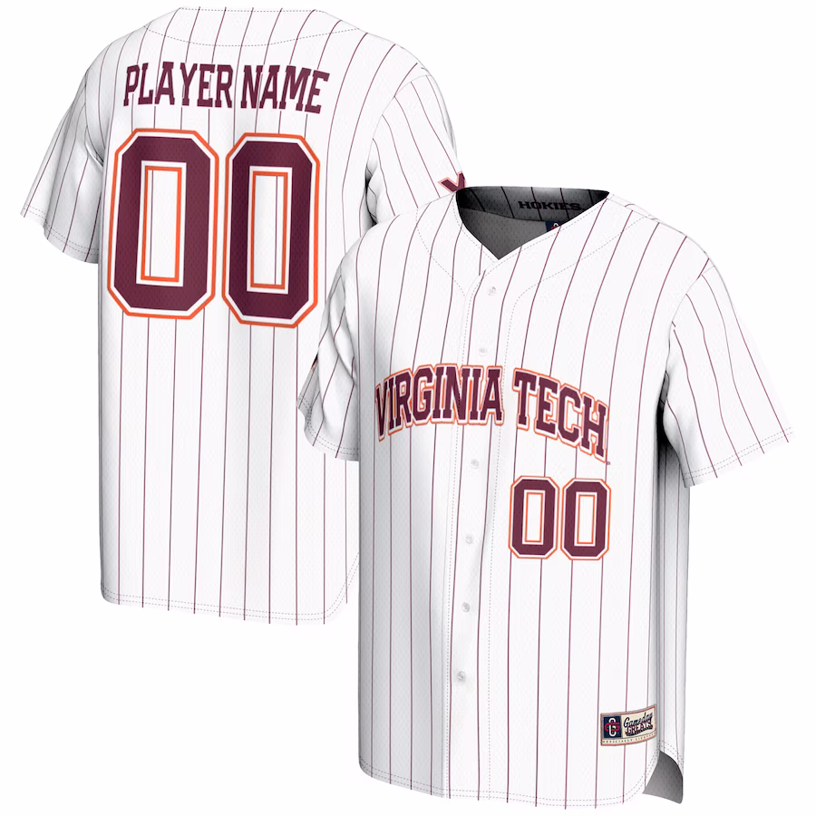 Virginia Tech Hokies GameDay Greats NIL Pick-A-Player Lightweight Baseball Jersey - White - U-jersey