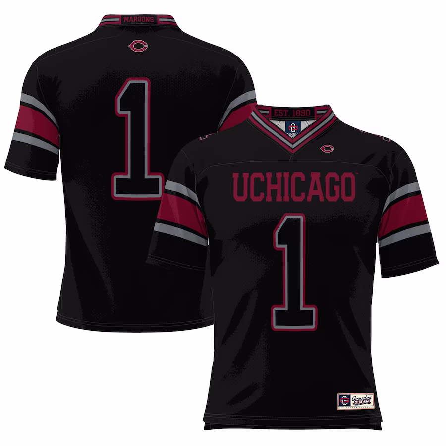 #1 UChicago Maroons GameDay Greats Youth Football Jersey - Black - U-jersey