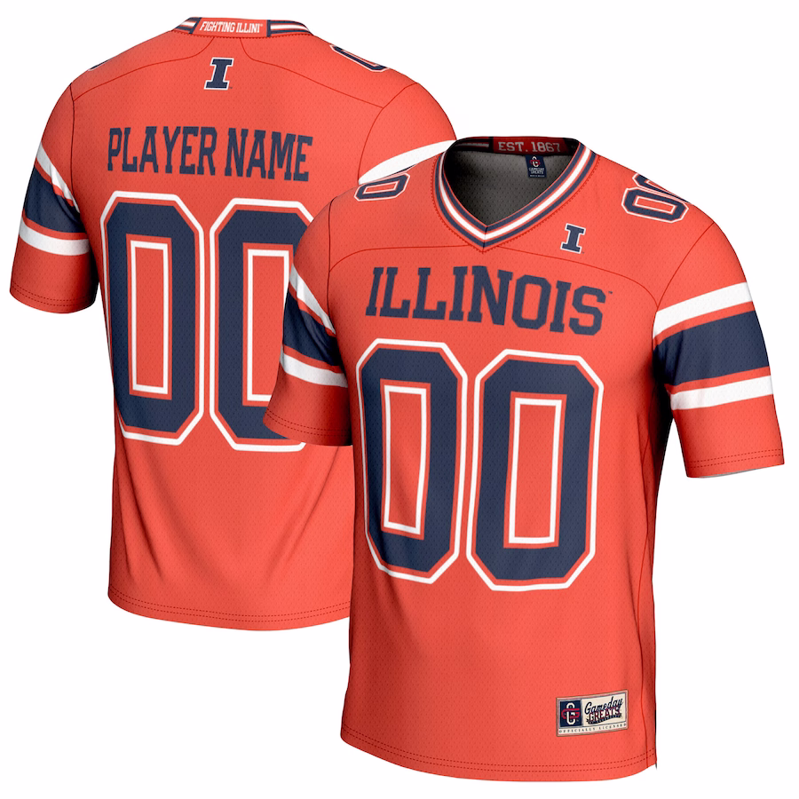Illinois Fighting Illini GameDay Greats Youth NIL Pick-A-Player Football Jersey - Orange - U-jersey
