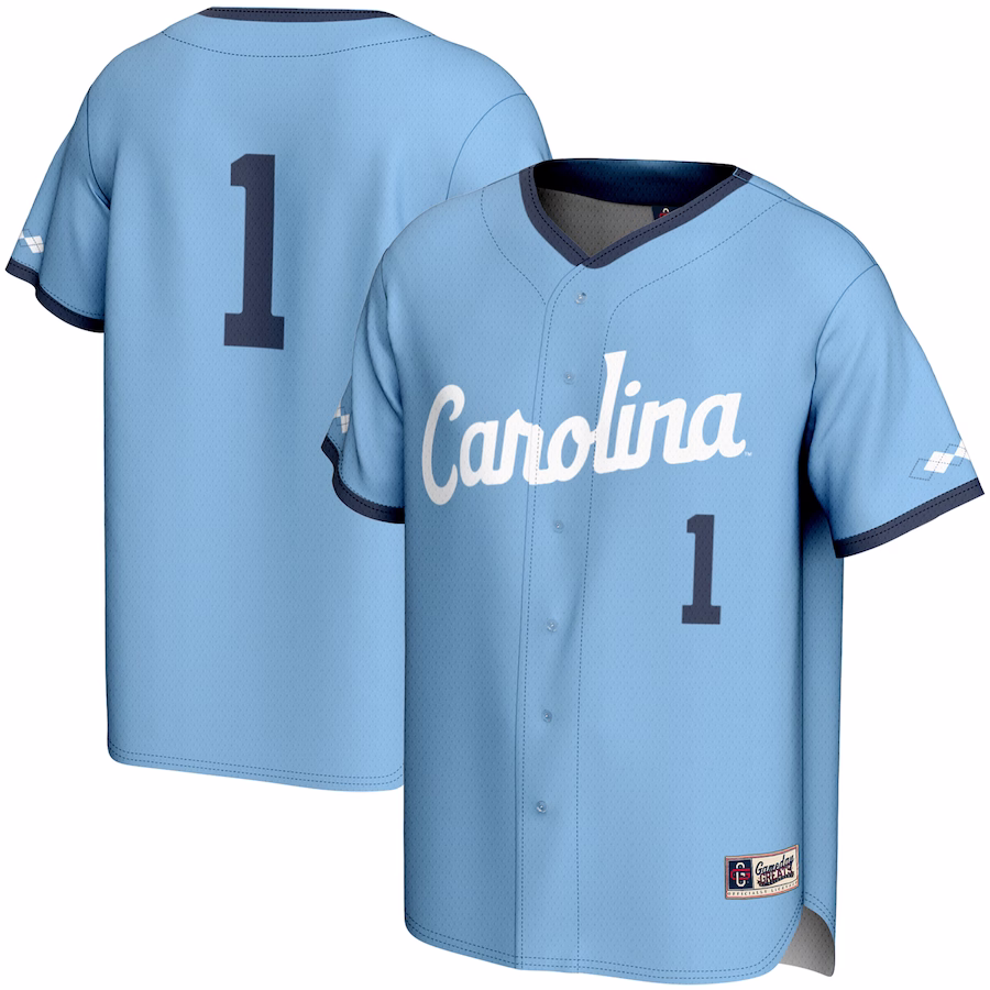 #1 North Carolina Tar Heels GameDay Greats Lightweight Baseball Jersey - Carolina Blue - U-jersey