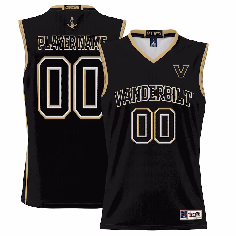 Vanderbilt Commodores GameDay Greats Unisex  Lightweight NIL Pick-A-Player Basketball Jersey - Black - U-jersey