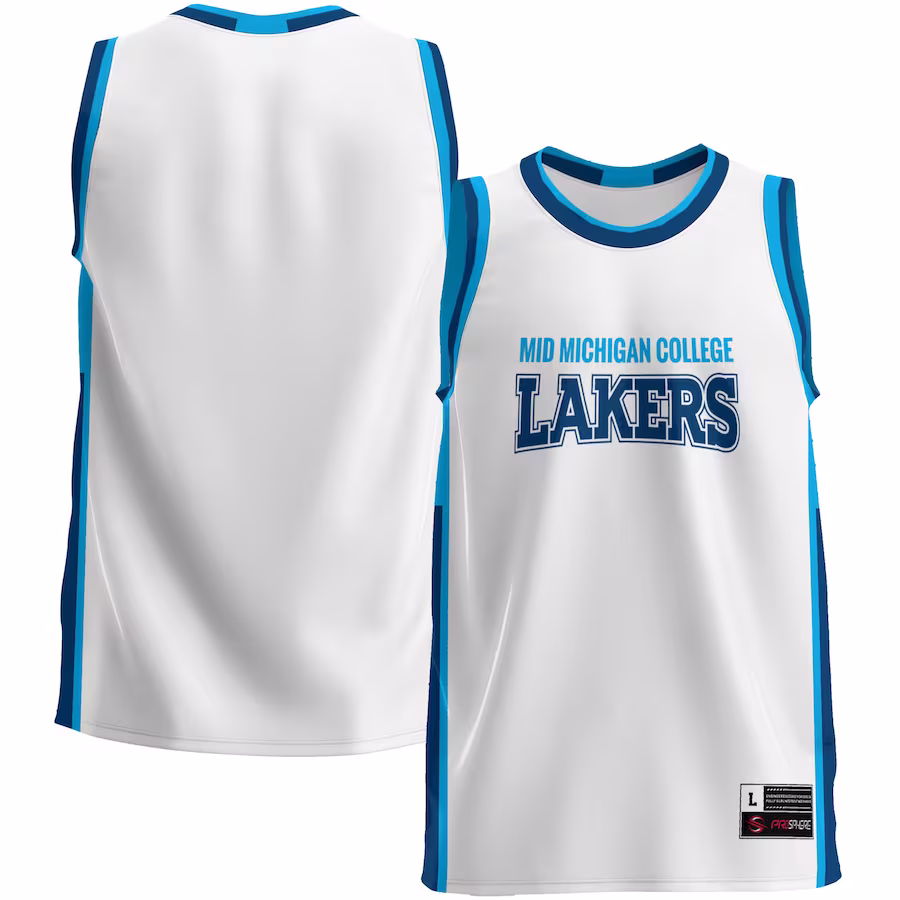 Mid Michigan College GameDay Greats Lightweight Basketball Jersey - White - U-jersey