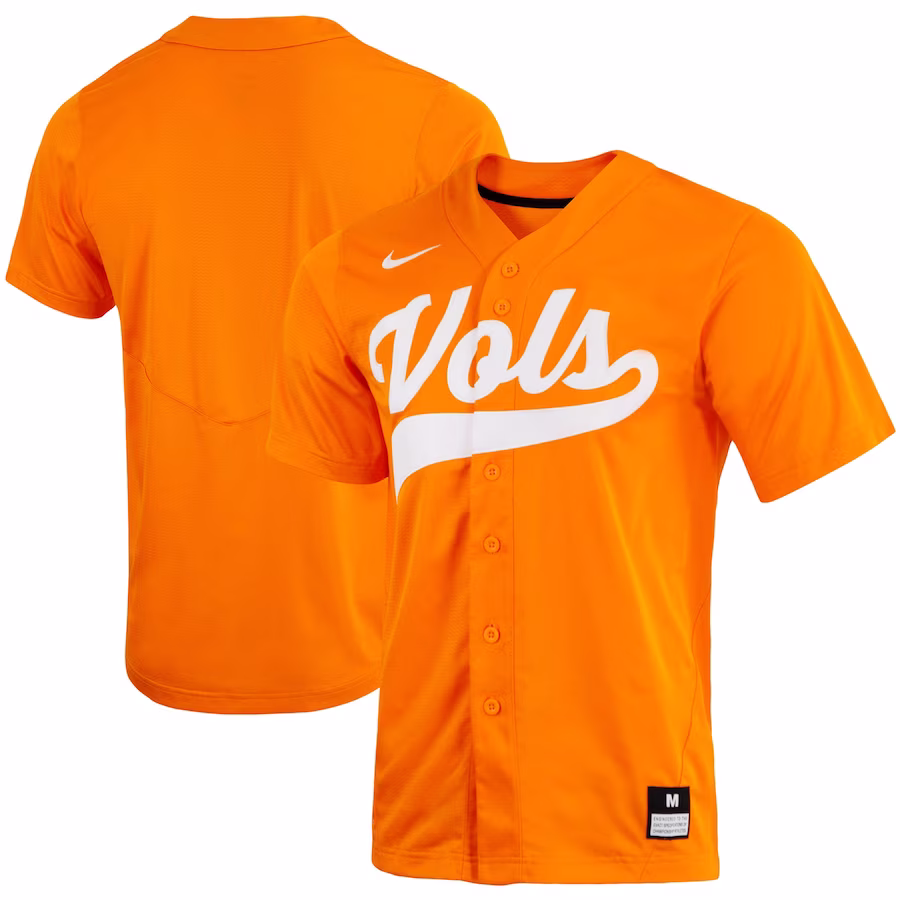 Tennessee Volunteers Nike Replica Full-Button Baseball Jersey - Tennessee Orange - U-jersey