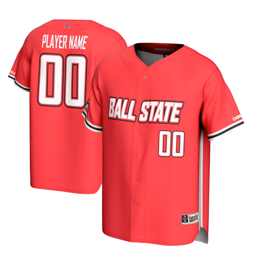 Ball State Cardinals GameDay Greats NIL Pick-A-Player Lightweight Baseball Jersey - Cardinal - U-jersey