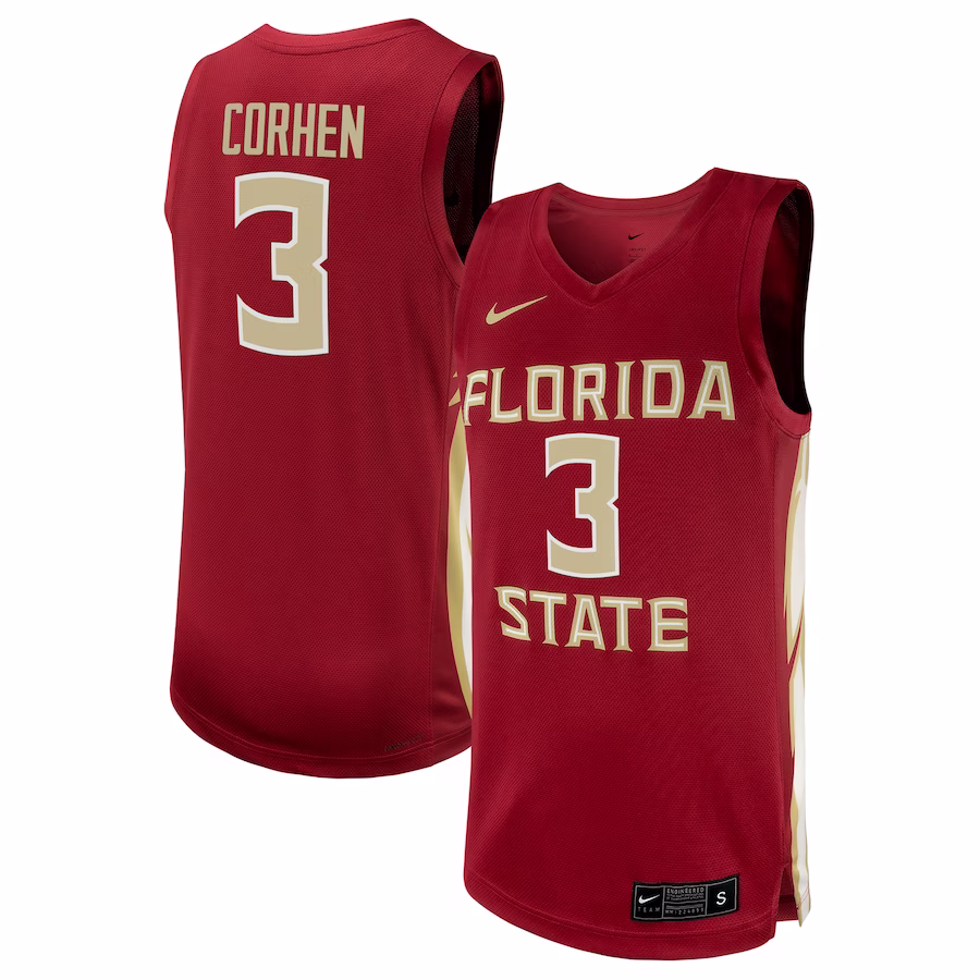 Cameron Corhen Florida State Seminoles Nike NIL Basketball Replica Player Jersey - Garnet - U-jersey