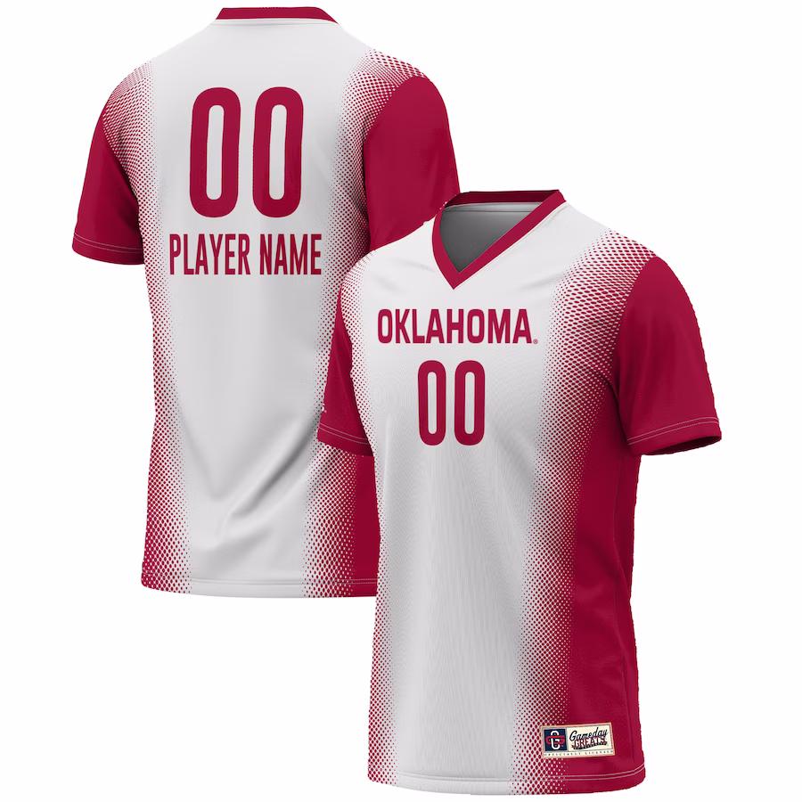 Oklahoma Sooners GameDay Greats Youth NIL Pick-A-Player Lightweight Women's Soccer Jersey - White - U-jersey