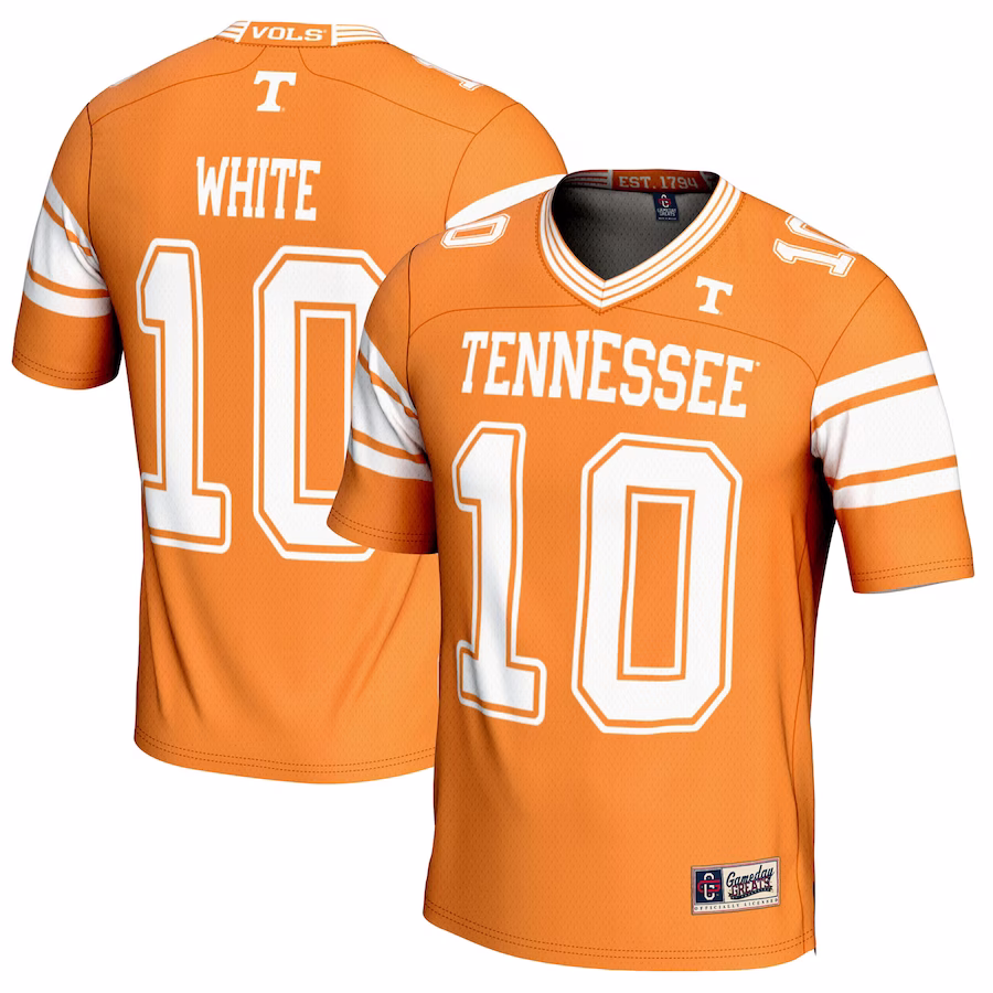 Squirrel White Tennessee Volunteers GameDay Greats NIL Player Football Jersey - Tennessee Orange - U-jersey