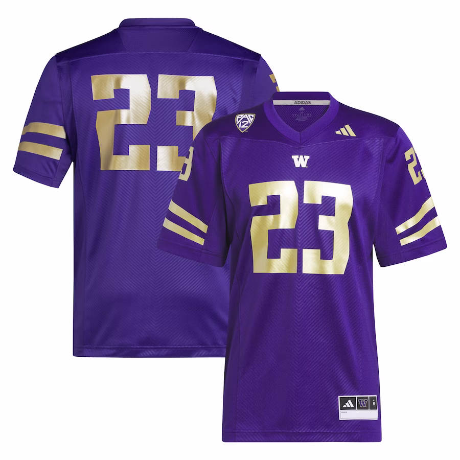 #23 Washington Huskies adidas  2023 Premier Jersey - Purple - U-jersey