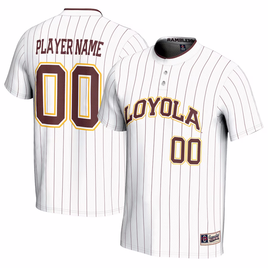 Loyola Chicago Ramblers GameDay Greats Unisex NIL Pick-A-Player Lightweight Softball Jersey - White - U-jersey
