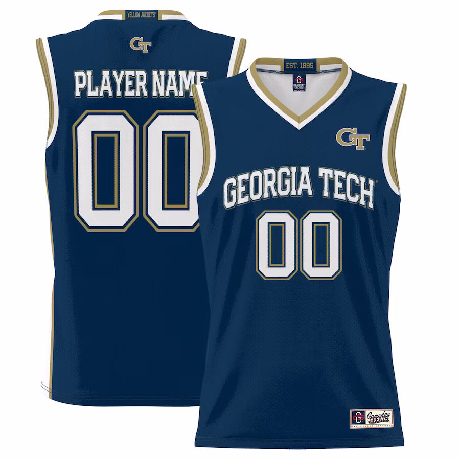 Georgia Tech Yellow Jackets GameDay Greats Unisex  Lightweight NIL Pick-A-Player Basketball Jersey - Navy - U-jersey