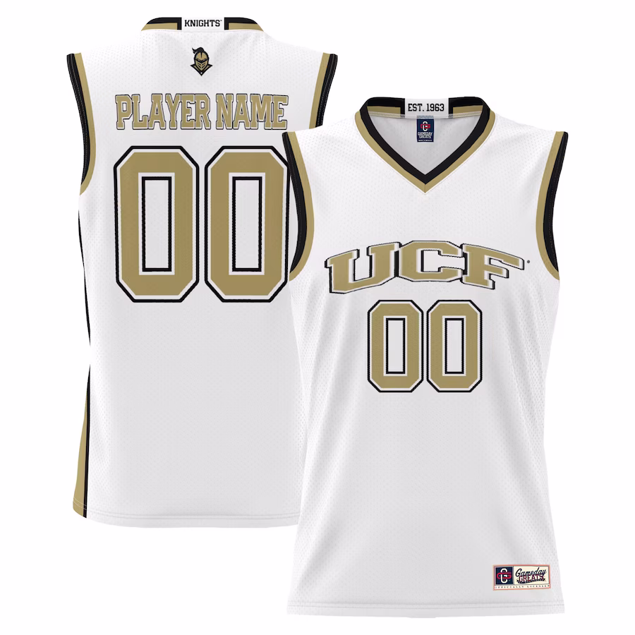 UCF Knights GameDay Greats Youth NIL Pick-A-Player Lightweight Basketball Jersey - White - U-jersey