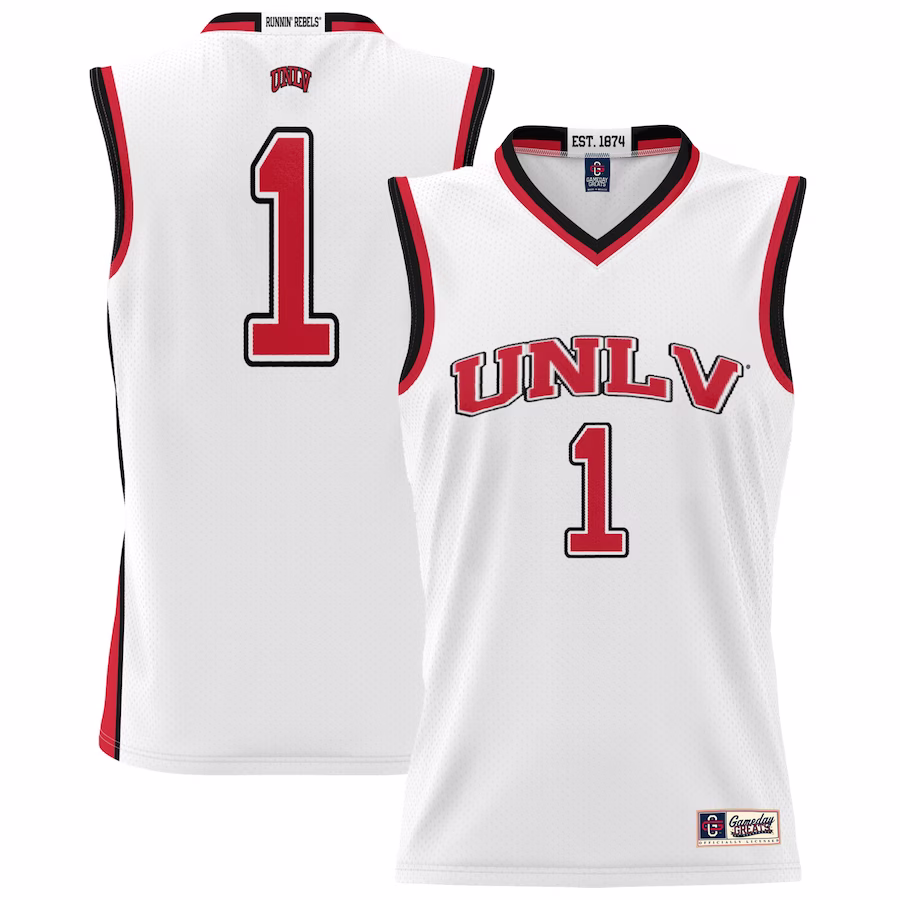 #1 UNLV Rebels GameDay Greats Unisex Lightweight Basketball Jersey - White - U-jersey