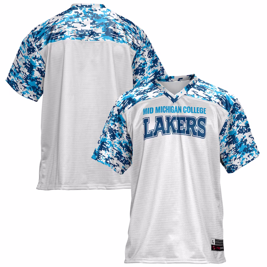 Mid Michigan College GameDay Greats Youth  Football Jersey - White - U-jersey