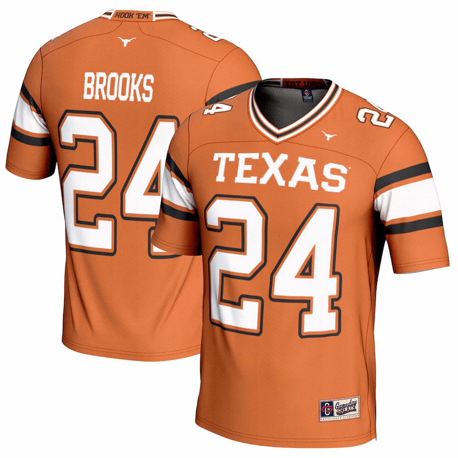 Jonathon Brooks Texas Longhorns GameDay Greats NIL Player Football Jersey - Texas Orange - U-jersey
