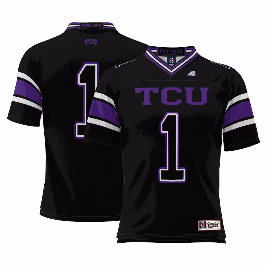 #1 TCU Horned Frogs GameDay Greats Endzone Football Jersey - Black - U-jersey