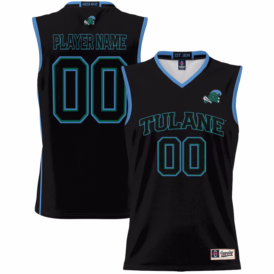Tulane Green Wave GameDay Greats Unisex  Lightweight NIL Pick-A-Player Basketball Jersey - Black - U-jersey