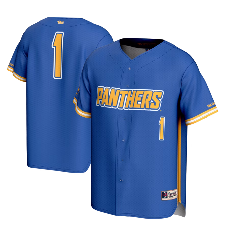#1 Pitt Panthers GameDay Greats Lightweight Baseball Fashion Jersey - Royal - U-jersey