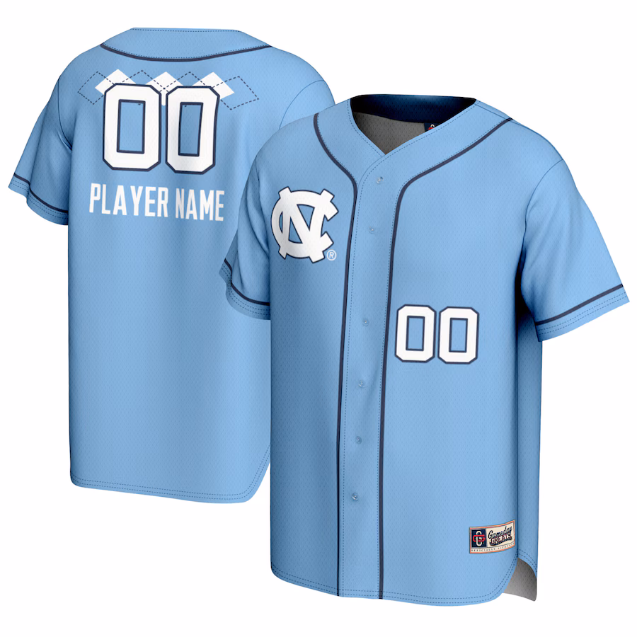 North Carolina Tar Heels GameDay Greats Youth NIL Pick-A-Player Lightweight Softball Jersey - Carolina Blue - U-jersey