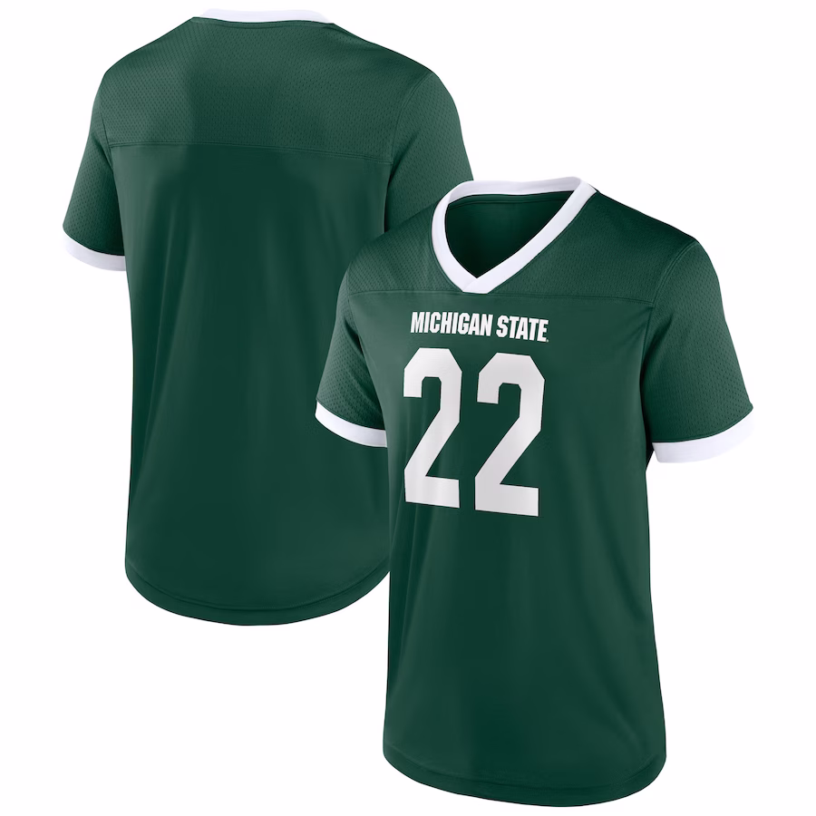 Men's Green Michigan State Spartans The Cut Football Jersey - U-jersey