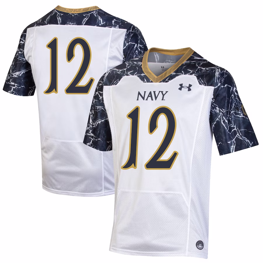 #12 Navy Midshipmen Under Armour Women's 175 Years Special Game Replica Jersey - White/Navy - U-jersey
