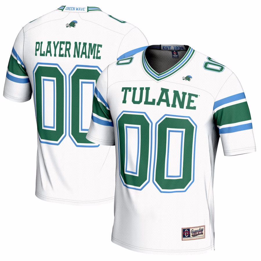 Tulane Green Wave GameDay Greats Youth NIL Pick-A-Player Football Jersey - White - U-jersey