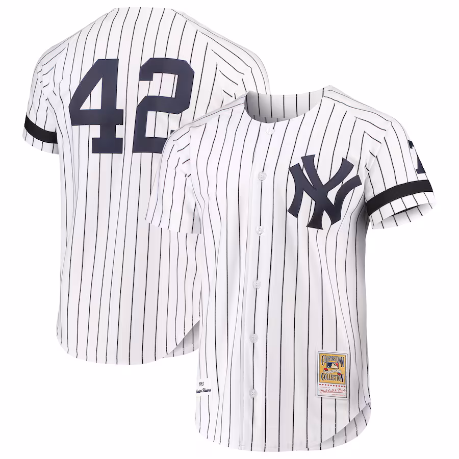 Men's New York Yankees Mariano Rivera Mitchell & Ness White Authentic Jersey - U-jersey