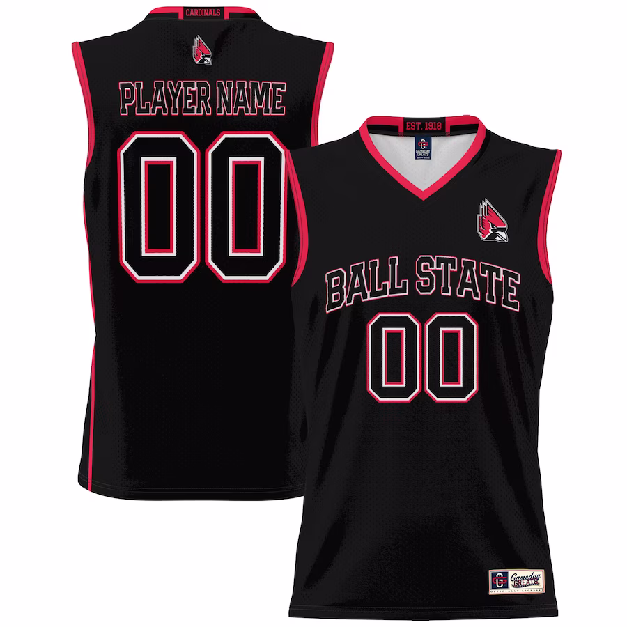 Ball State Cardinals GameDay Greats Youth NIL Pick-A-Player Lightweight Basketball Jersey - Black - U-jersey