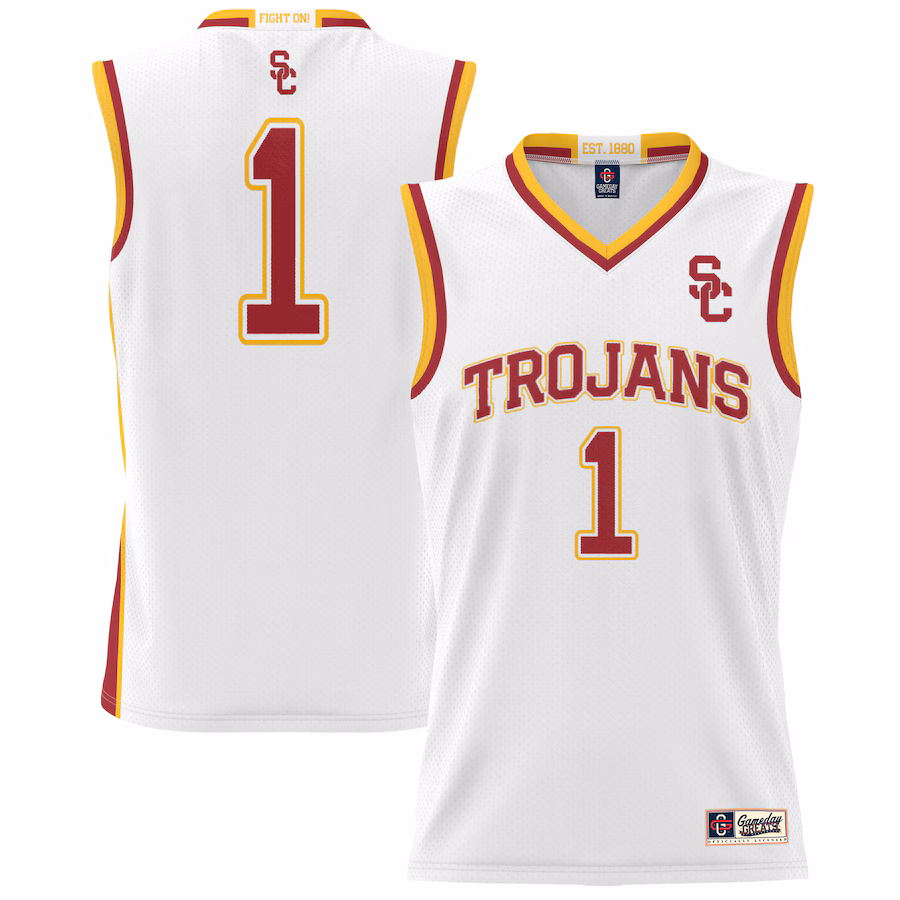 #1 USC Trojans GameDay Greats Youth Lightweight Basketball Jersey - White - U-jersey