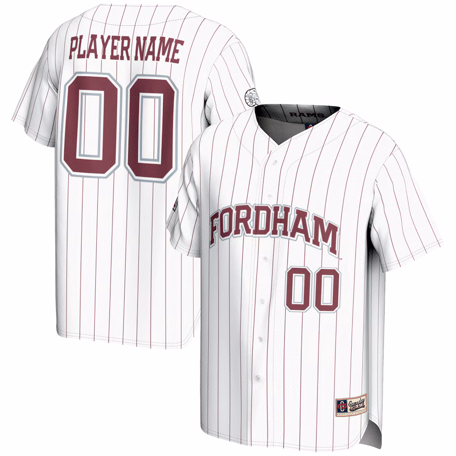 Fordham Rams GameDay Greats NIL Pick-A-Player Lightweight Baseball Jersey - White - U-jersey
