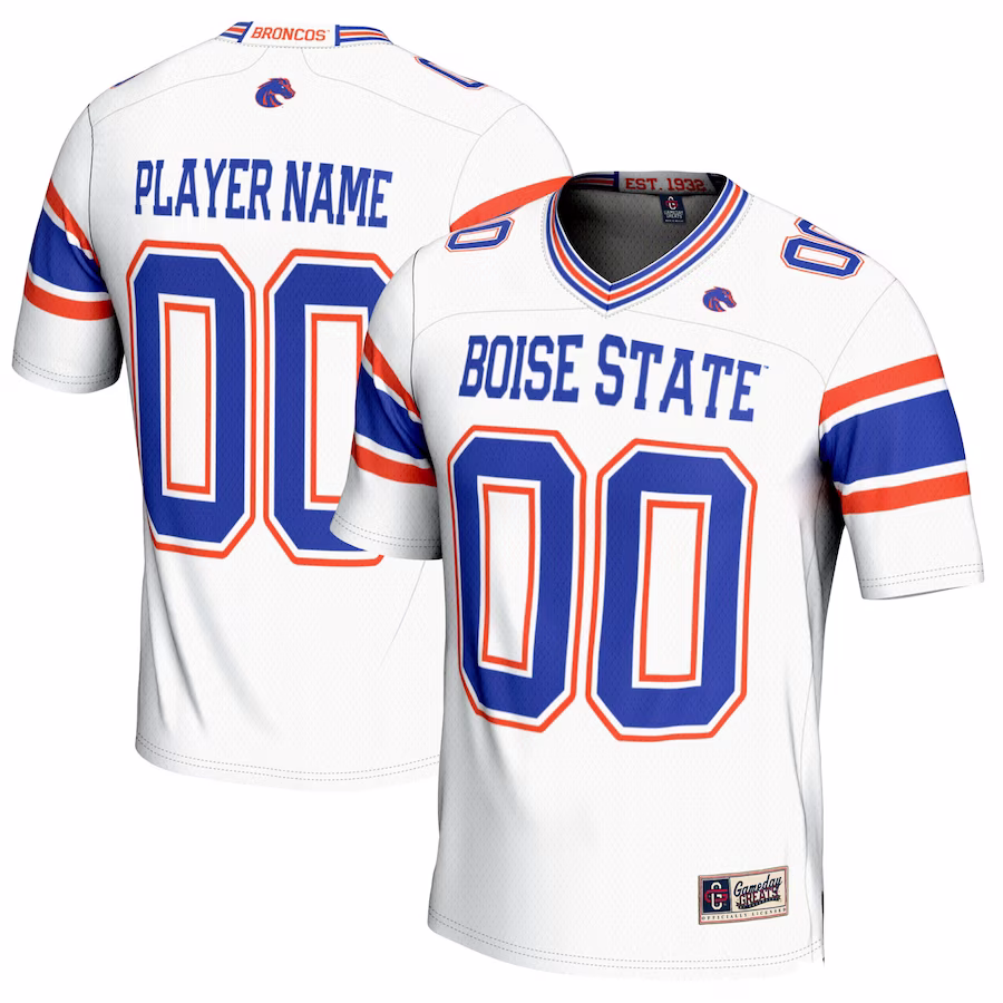 Boise State Broncos GameDay Greats NIL Pick-A-Player Football Jersey – White - U-jersey