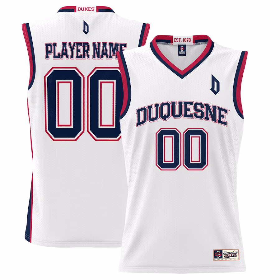 Duquesne Dukes GameDay Greats Youth NIL Pick-A-Player Men's Lightweight Basketball Jersey - White - U-jersey
