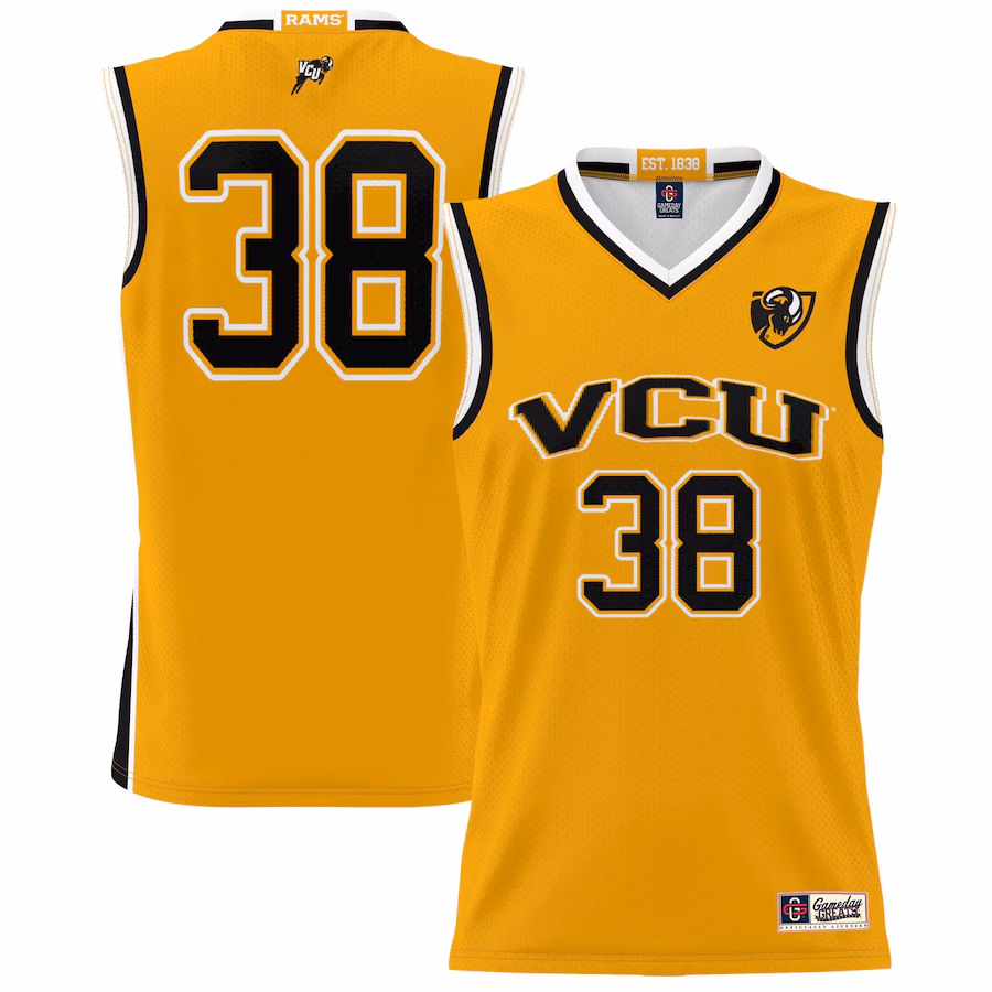 #38 VCU Rams GameDay Greats Unisex Lightweight Basketball Jersey - Gold - U-jersey
