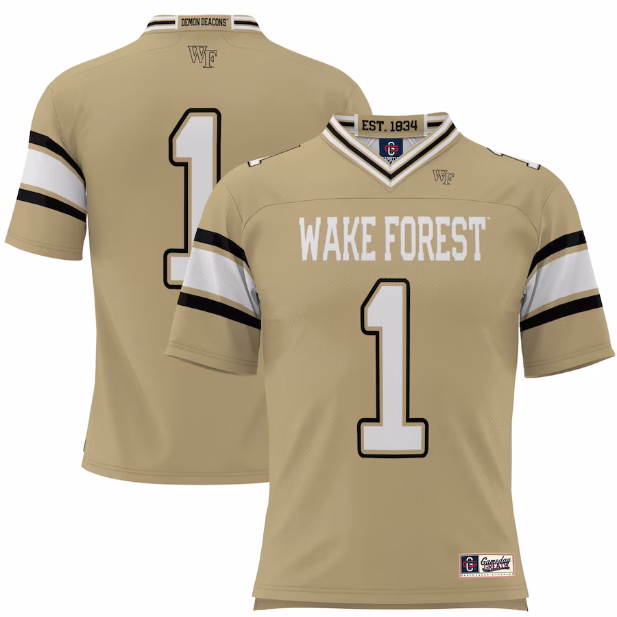 #1 Wake Forest Demon Deacons GameDay Greats Youth Football Jersey - Gold - U-jersey