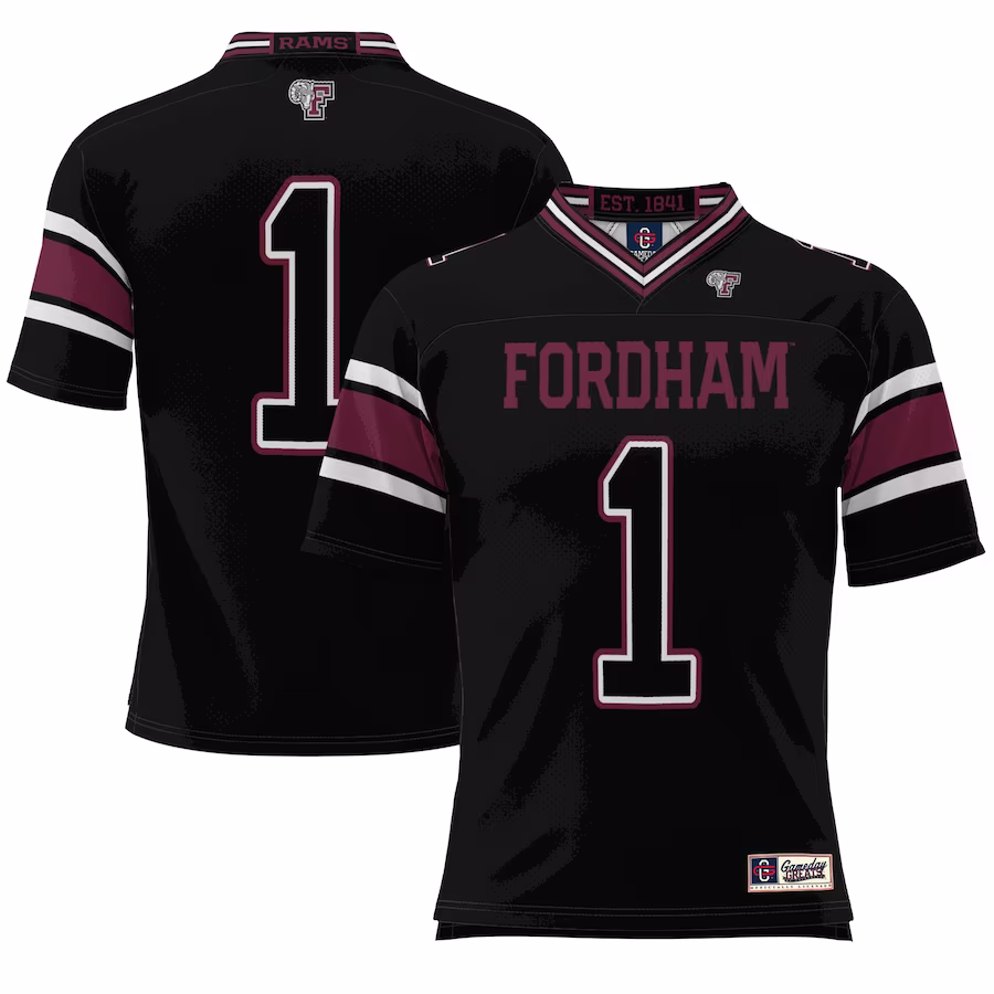 #1 Fordham Rams GameDay Greats Endzone Football Jersey - Black - U-jersey