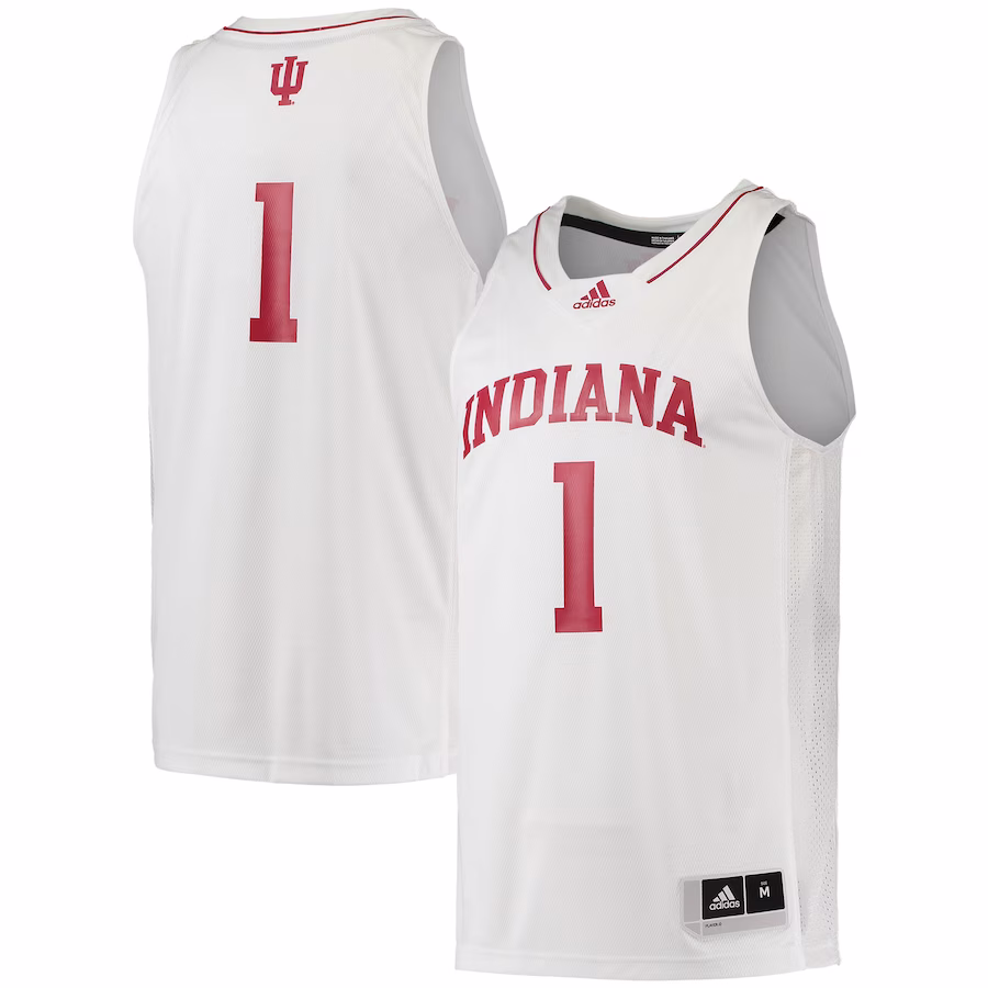 #1 Indiana Hoosiers adidas Swingman Team Basketball Jersey - Cream - U-jersey