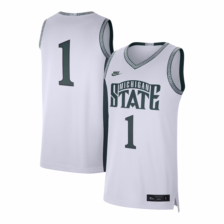 #1 Michigan State Spartans Jordan Brand Limited Authentic Jersey - White - U-jersey