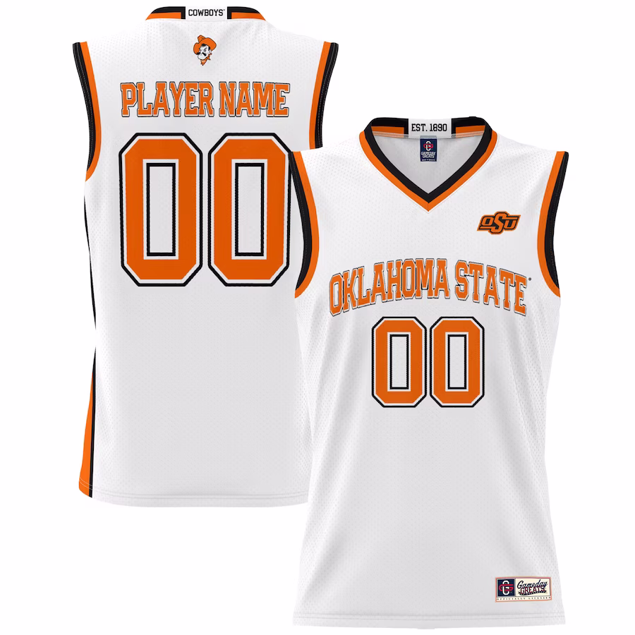 Oklahoma State Cowboys GameDay Greats Men's NIL Pick-A-Player Lightweight Basketball Jersey - White - U-jersey