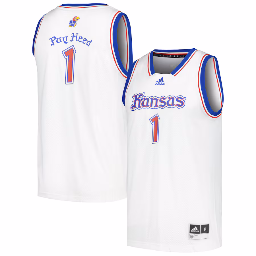 # Kansas Jayhawks adidas Swingman Basketball Jersey - White - U-jersey