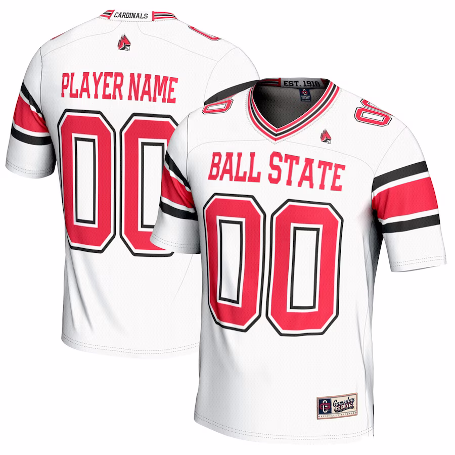 Ball State Cardinals GameDay Greats NIL Pick-A-Player Football Jersey - White - U-jersey